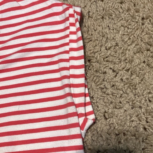 Thyme Maternity Pink and White Striped Short Sleeve Tee - Picture 3 of 9